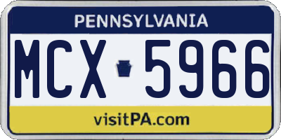 PA license plate MCX5966