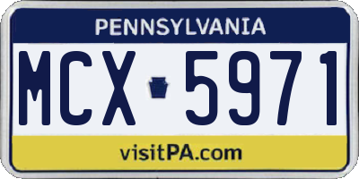 PA license plate MCX5971