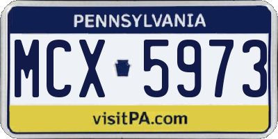 PA license plate MCX5973