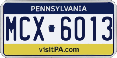 PA license plate MCX6013