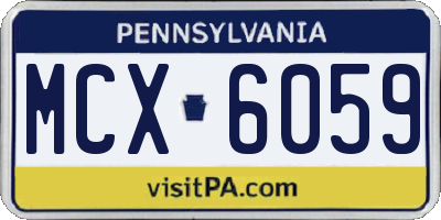 PA license plate MCX6059