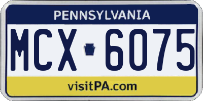 PA license plate MCX6075