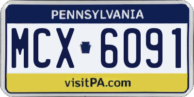 PA license plate MCX6091