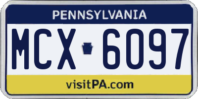 PA license plate MCX6097