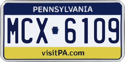 PA license plate MCX6109