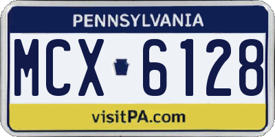 PA license plate MCX6128
