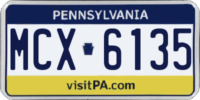 PA license plate MCX6135