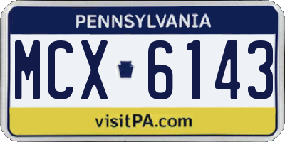 PA license plate MCX6143