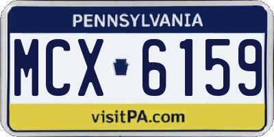 PA license plate MCX6159