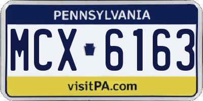 PA license plate MCX6163