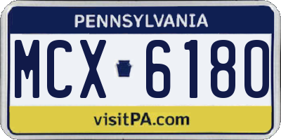 PA license plate MCX6180