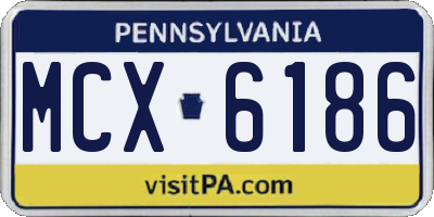 PA license plate MCX6186