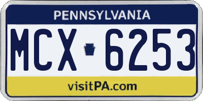PA license plate MCX6253