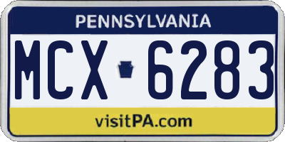 PA license plate MCX6283