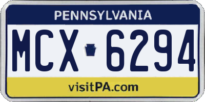 PA license plate MCX6294