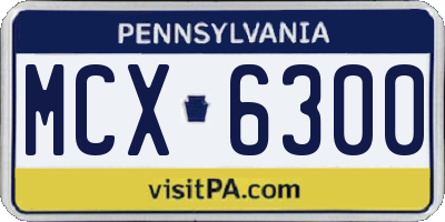 PA license plate MCX6300
