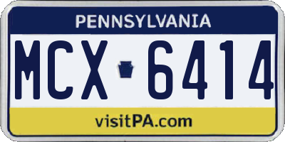 PA license plate MCX6414