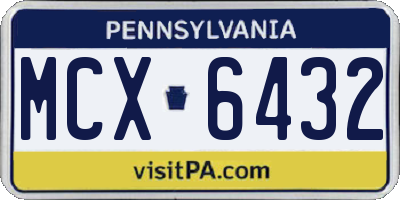 PA license plate MCX6432