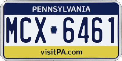 PA license plate MCX6461