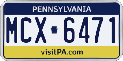 PA license plate MCX6471