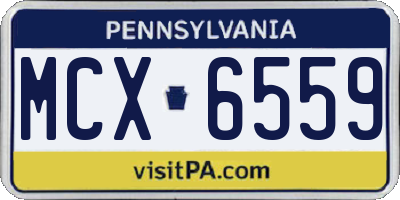 PA license plate MCX6559