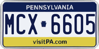 PA license plate MCX6605