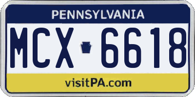 PA license plate MCX6618