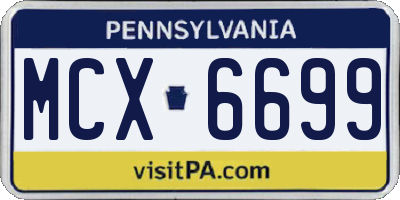 PA license plate MCX6699