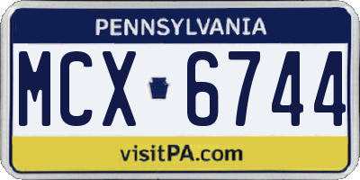 PA license plate MCX6744