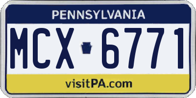 PA license plate MCX6771