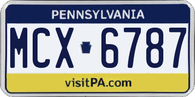 PA license plate MCX6787
