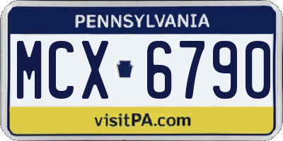 PA license plate MCX6790