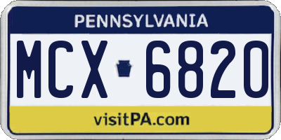 PA license plate MCX6820