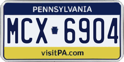 PA license plate MCX6904