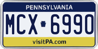 PA license plate MCX6990