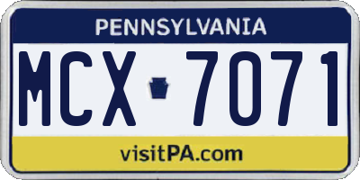 PA license plate MCX7071