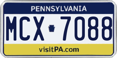 PA license plate MCX7088