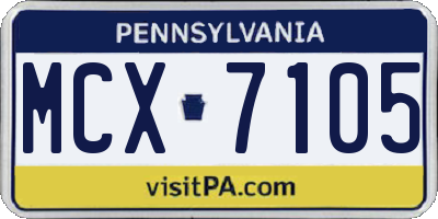 PA license plate MCX7105
