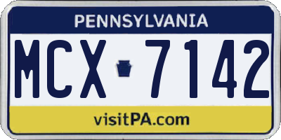 PA license plate MCX7142