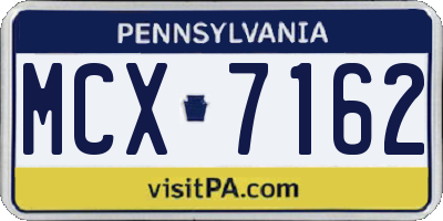 PA license plate MCX7162