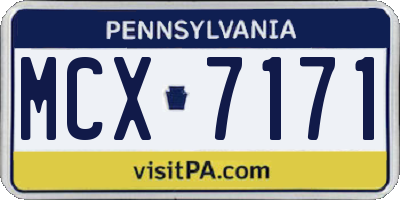 PA license plate MCX7171