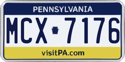 PA license plate MCX7176