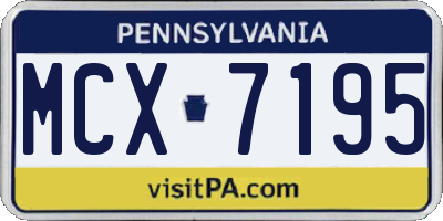 PA license plate MCX7195