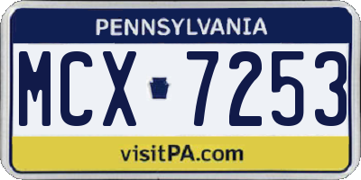 PA license plate MCX7253