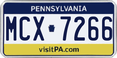 PA license plate MCX7266