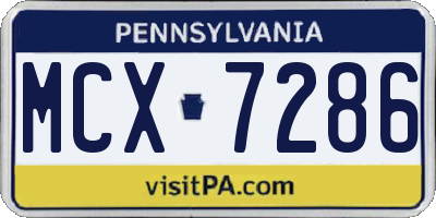 PA license plate MCX7286