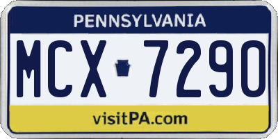 PA license plate MCX7290