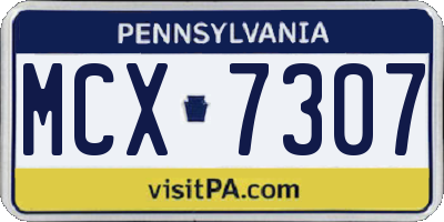 PA license plate MCX7307