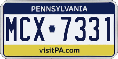 PA license plate MCX7331