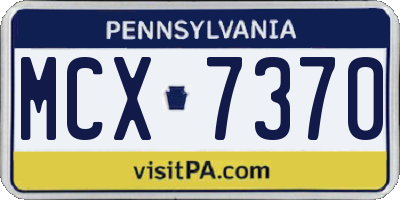 PA license plate MCX7370